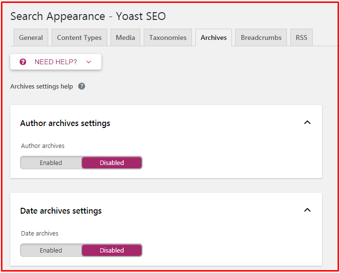 Search Appearance - Yoast SEO Archives