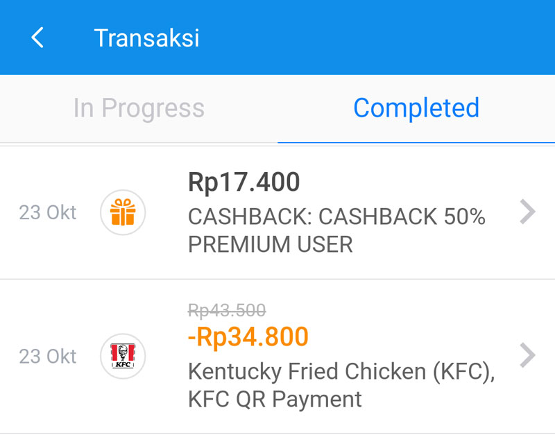 Pembayaran KFC dengan DANA