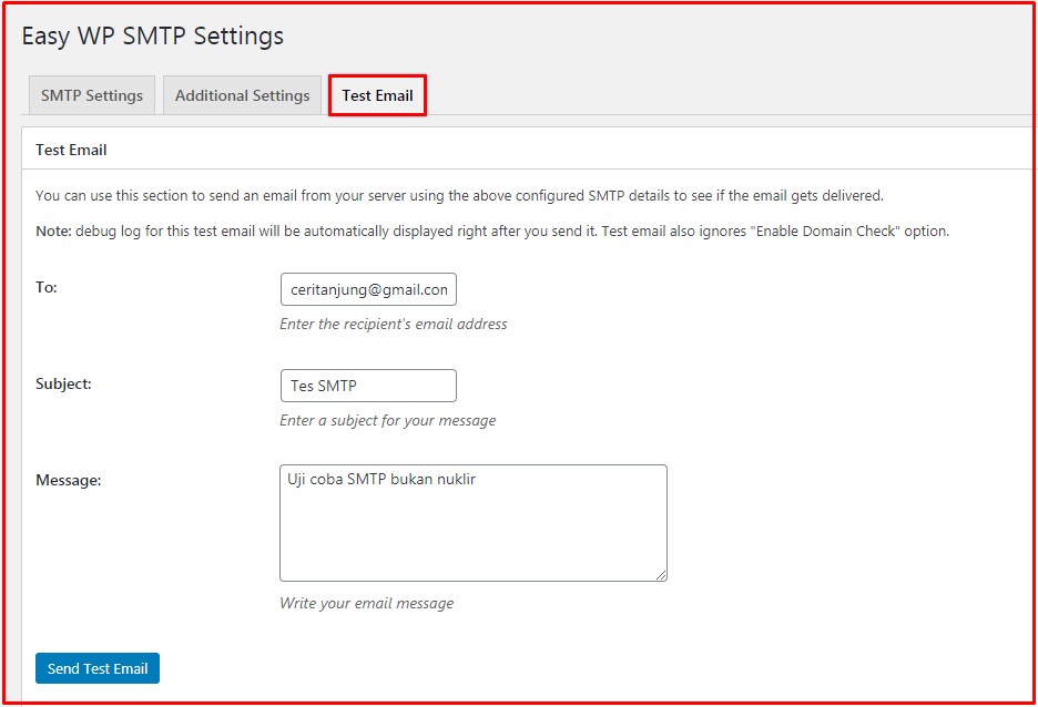 WordPress Tidak Bisa Mengirim Email Plugin Easy WP SMTP